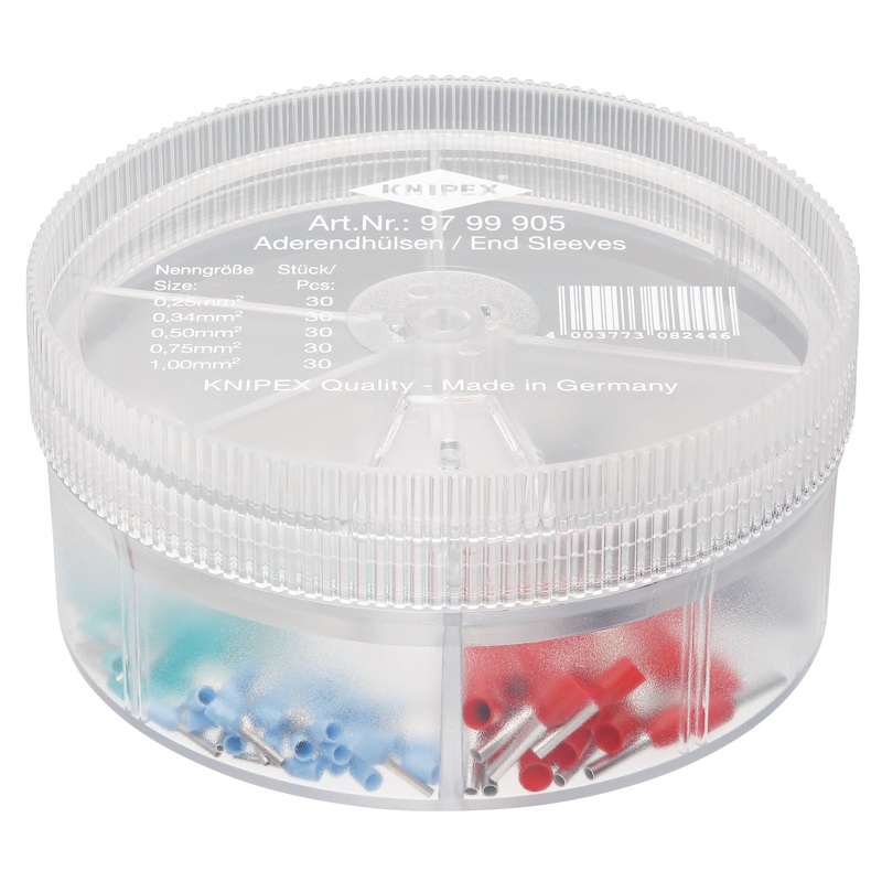 KNIPEX Wire Ferrule Assortment Box in Dispenser Box 150 Pieces 0.25-1mm 97 99 905