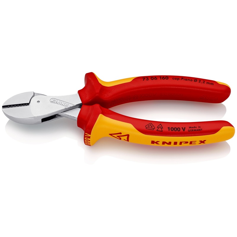 KNIPEX X-Cut Diagonal Cutting Pliers Side Cutters High Leverage 160mm VDE Multi Component Grips 73 06 160 SB