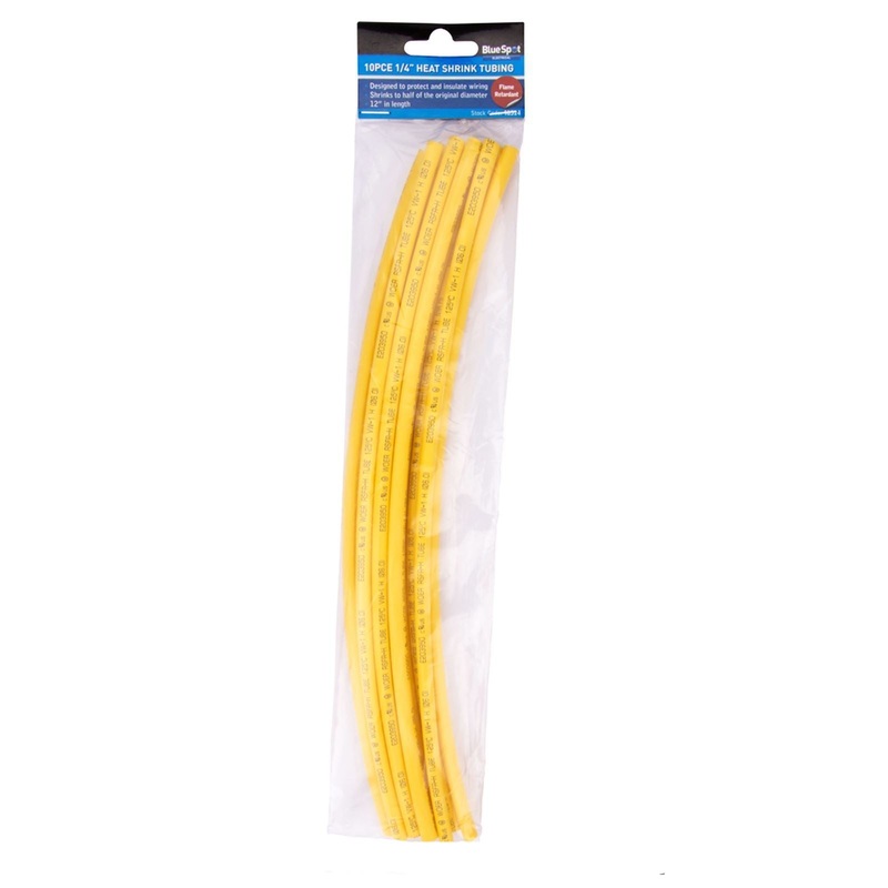 BlueSpot 10 Piece 1/4" Heat Shrink Tubing
