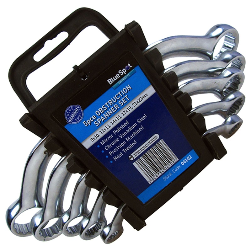 BlueSpot 5 Piece Obstruction Spanner Set 8-22mm