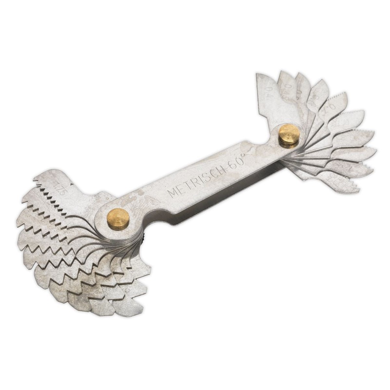 Sealey 20 Piece Metric Screw Pitch Gauge Thread Gauge 0.4 - 6mm Folding Leaves