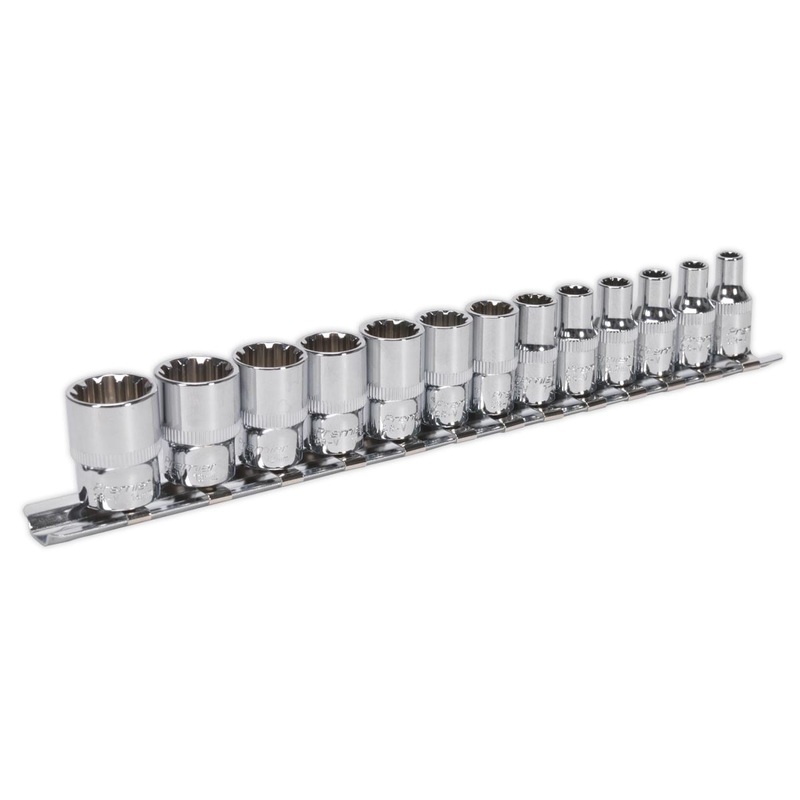 Sealey Premier Socket Set Total Drive 13 Piece 4-14mm Metric Hex Spline Trx-Star