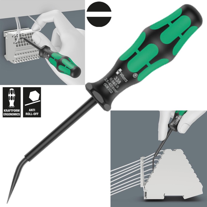 Wera Actuation Tool for Terminal Blocks Spring Cages 338 Slotted 2.5 x 0.4 x 81mm