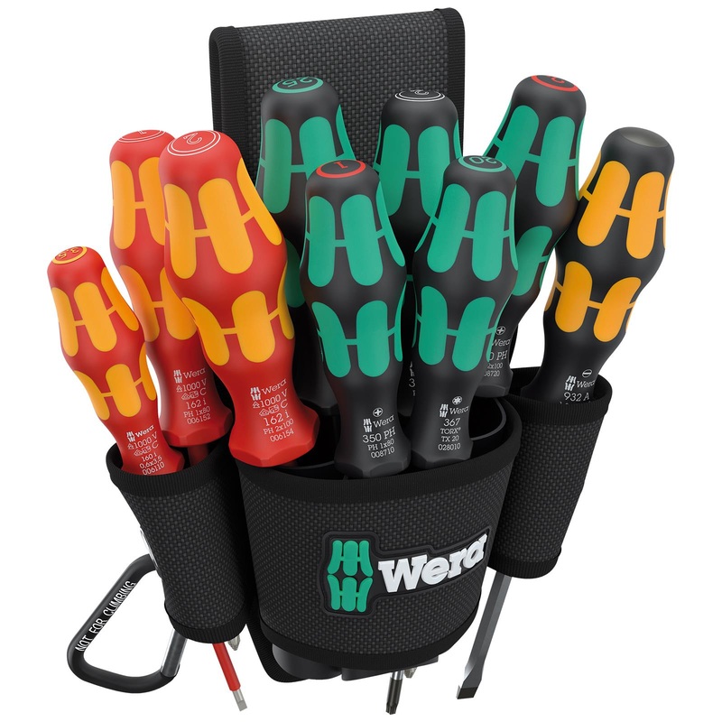 Wera Screwdriver Set 9620 Belt Holster Set 1 VDE Phillips Pozi Torx Slotted 10 Pieces