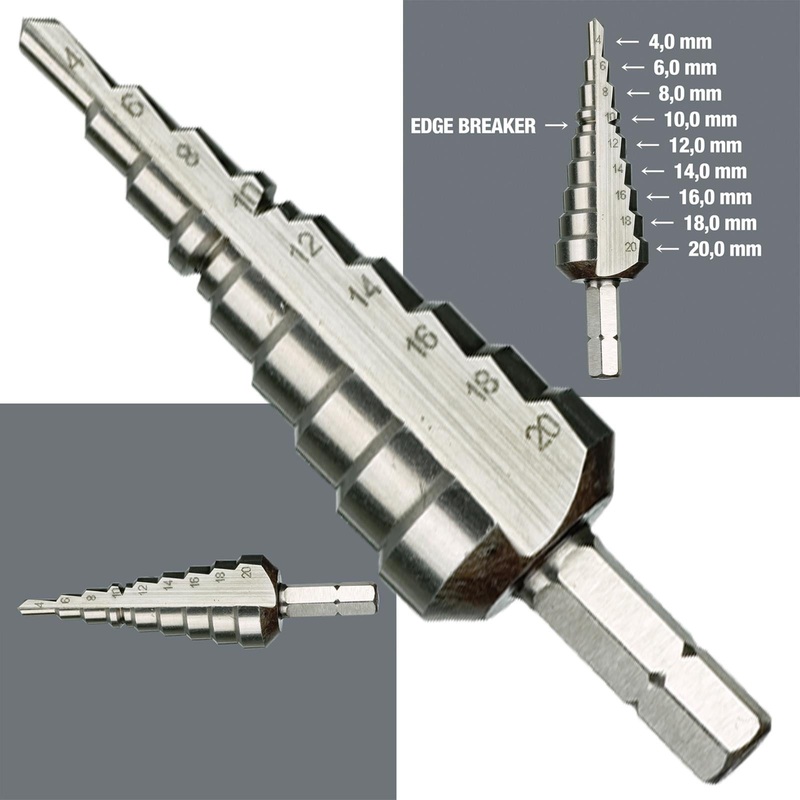 Wera Step Drill Bit 4-20mm 843 1/4" Hex Shank