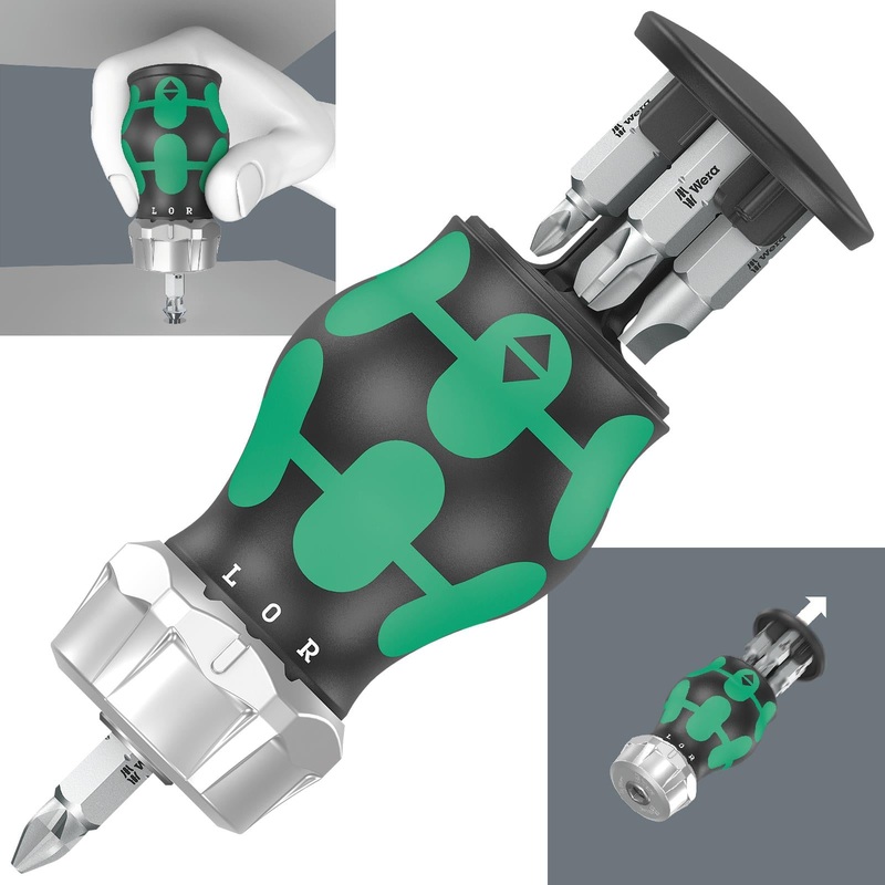 Wera Stubby Screwdriver Ratchet Function Kraftform Kompakt Magazine RA 3 6 Piece PH SL