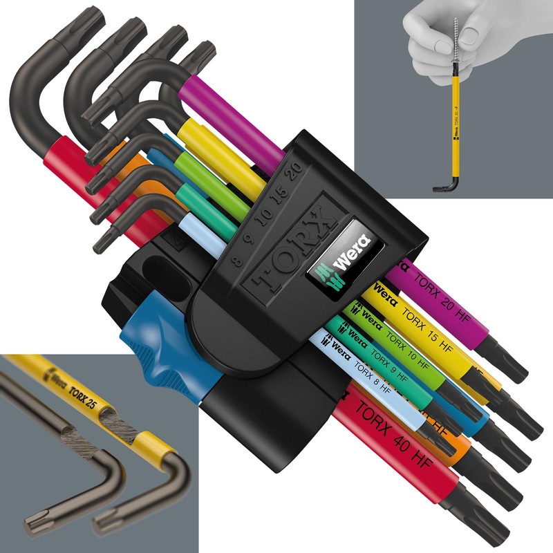 Wera Torx Key Multicolour HF 1 967/9 L Key Set with Holding Function 9 Piece T8-T40