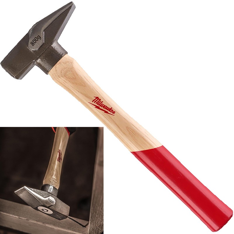 Milwaukee Engineers Hammer with Hickory Wooden Shaft 800g