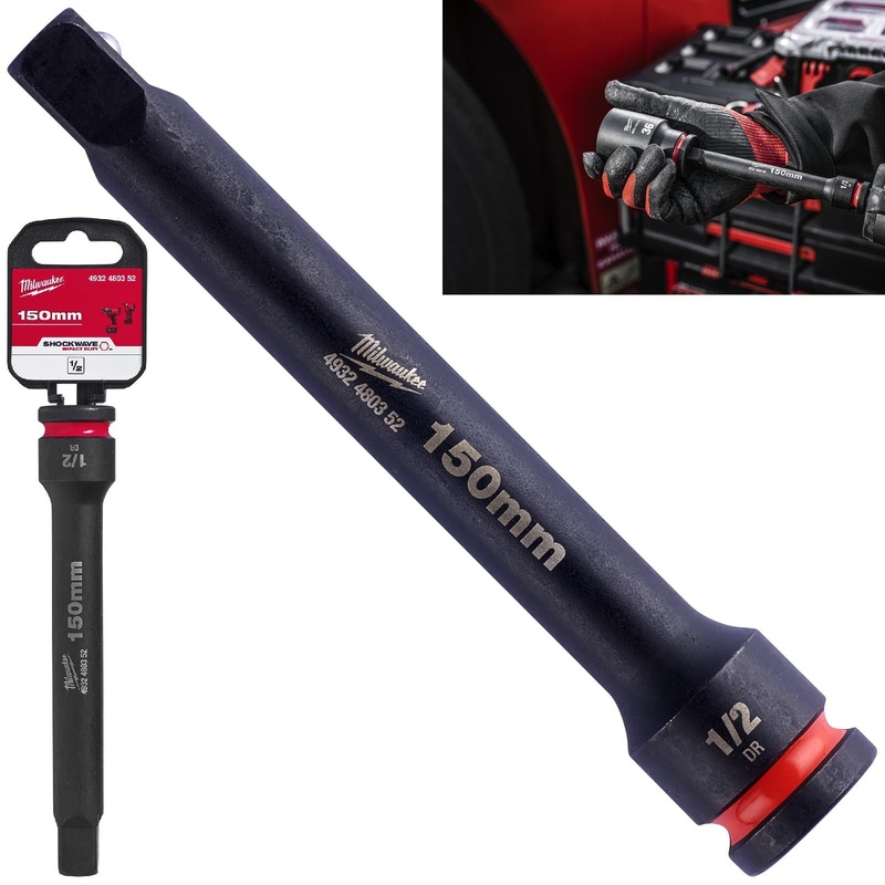 Milwaukee Impact Socket Extension Bar 150mm 1/2" Drive SHOCKWAVE Impact Duty