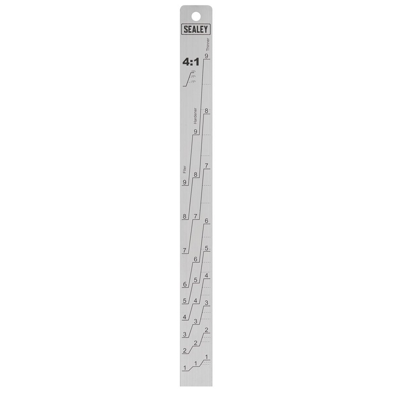 Sealey Aluminium Paint Mixing Measuring Stick 2:1/4:1 Ratio Double Sided