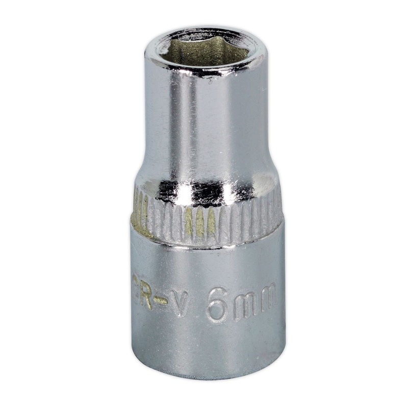 Sealey Premier WallDrive Socket 6mm 1/4"Sq Drive Fully Polished
