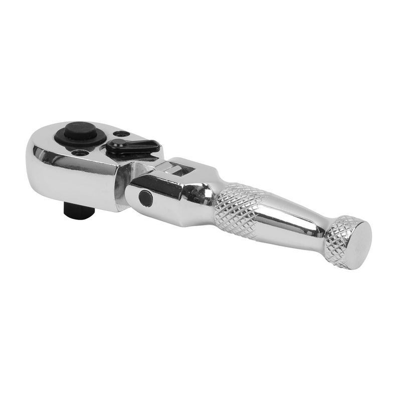 Sealey Ratchet Handle Socket Wrench Flexi Head Stubby 1/4" Drive 72 Tooth