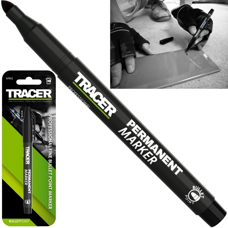 TRACER Permanent Marker Pen Black 1-2mm Fine Bullet Point