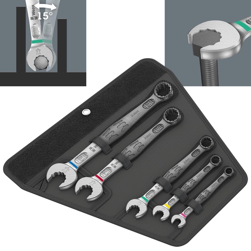 Wera 6003 Joker 5 Set 1 Combination Spanner Wrench 5 Piece 8-19mm in Case