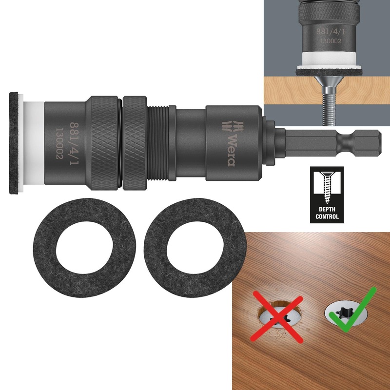 Wera Bit Holder with Variable Screw Depth Limitation 3 Piece 881/4/1 SB