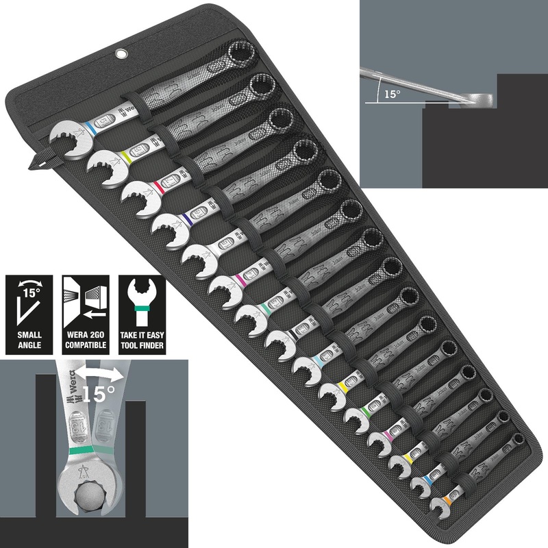 Wera Combination Spanner Wrench Set 6003 Joker 15 Set 1 Metric 15 Pieces 5.5-19mm