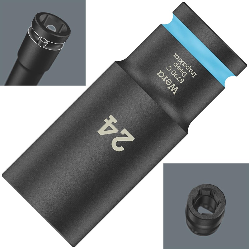Wera Deep Impact Socket Impaktor with 1/2" Drive Zyklop 8790 C 24mm x 83mm