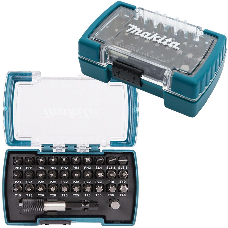 Makita Screwdriver Bit Set with Bit Holder in Case 32 Piece D-74762