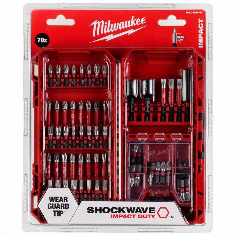 Milwaukee Impact Screwdriver Nut Driver Bit Set SHOCKWAVE Impact Duty 70 Piece