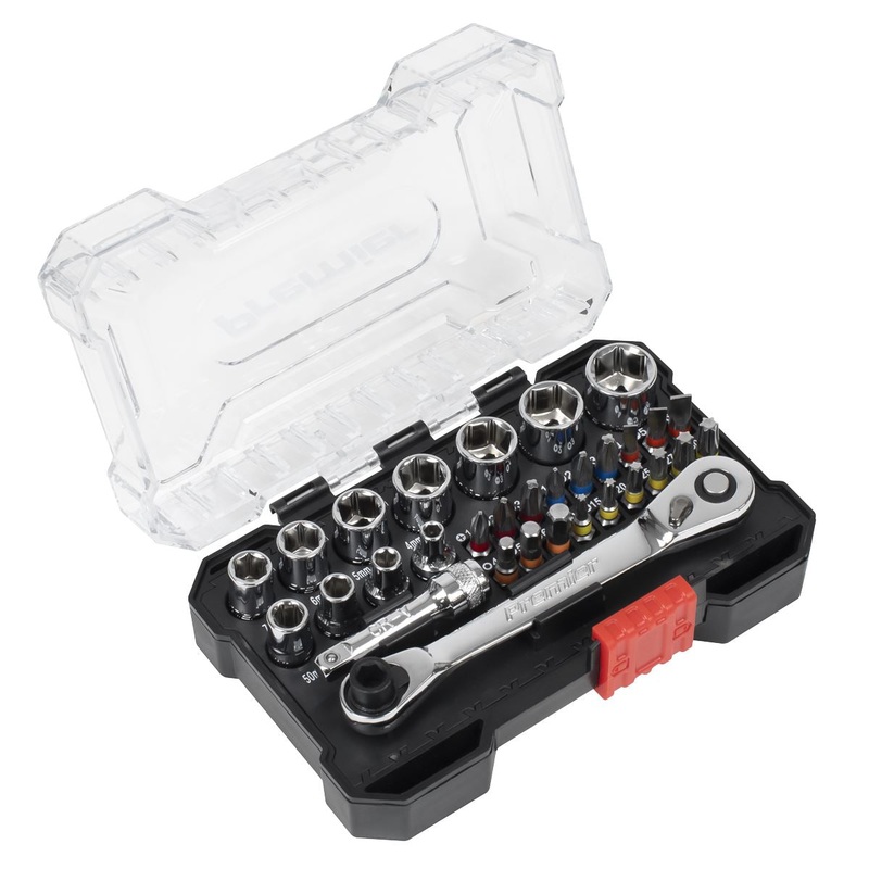 Sealey Premier Socket & Bit Set 1/4"Sq Drive Colour-Coded 31pc