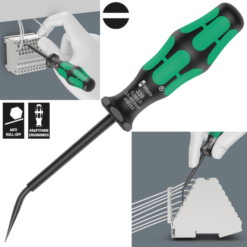 Wera Actuation Tool for Terminal Blocks Spring Cages 338 Slotted 3.5 x 0.6 x 81mm