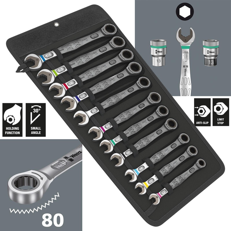 Wera Ratchet Combination Spanner Set 11 Piece 6000 Joker 11 Set 1 in Pouch 8-19mm