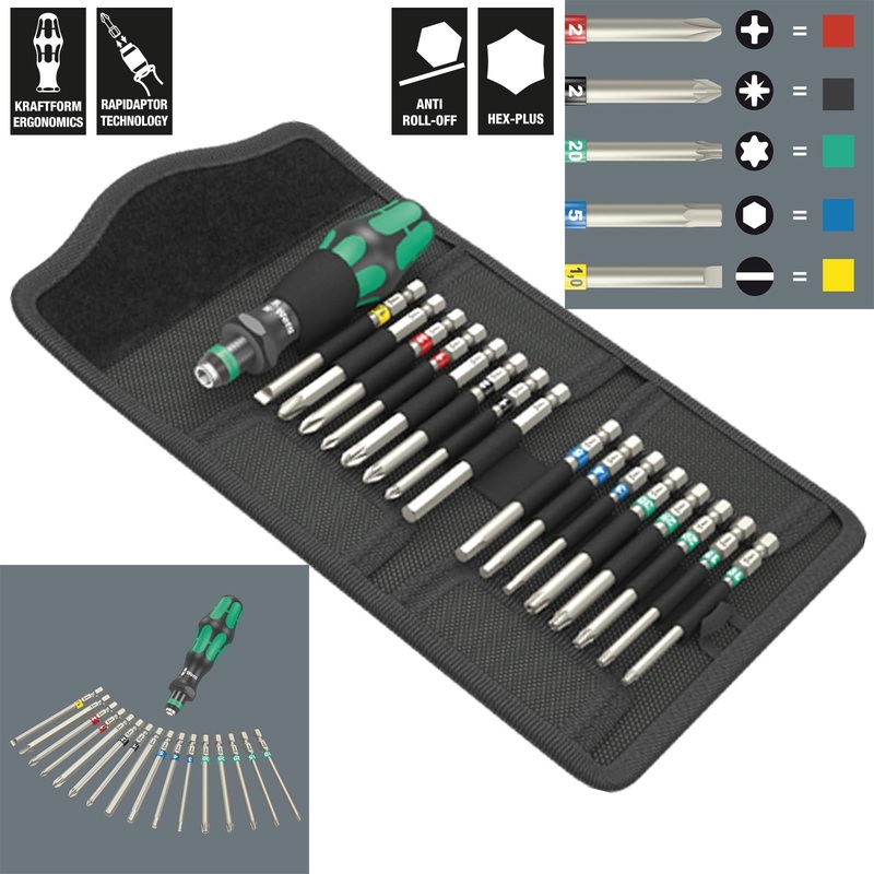 Wera Screwdriver Set Interchangable Blades 17 Piece Kraftform Kompakt 60 Tool Finder