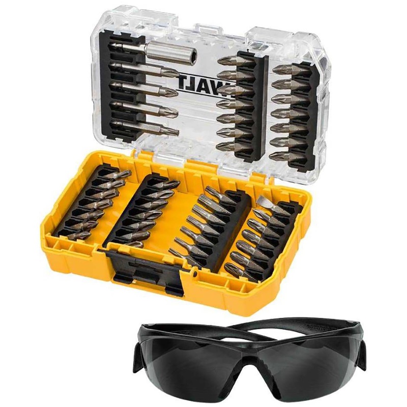 DeWalt Screwdriver Bit Set 47 Piece with Safety Glasses in Tough Case