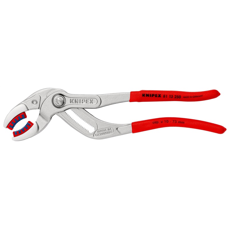 Knipex Siphon and Connector Pliers SpeedGrip Chrome Plated Plastic Jaws 250mm 81 13 250