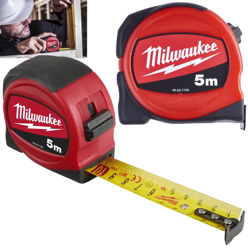 Milwaukee Tape Measure 5m Metric Slimline Pocket Tape 25mm Blade Width