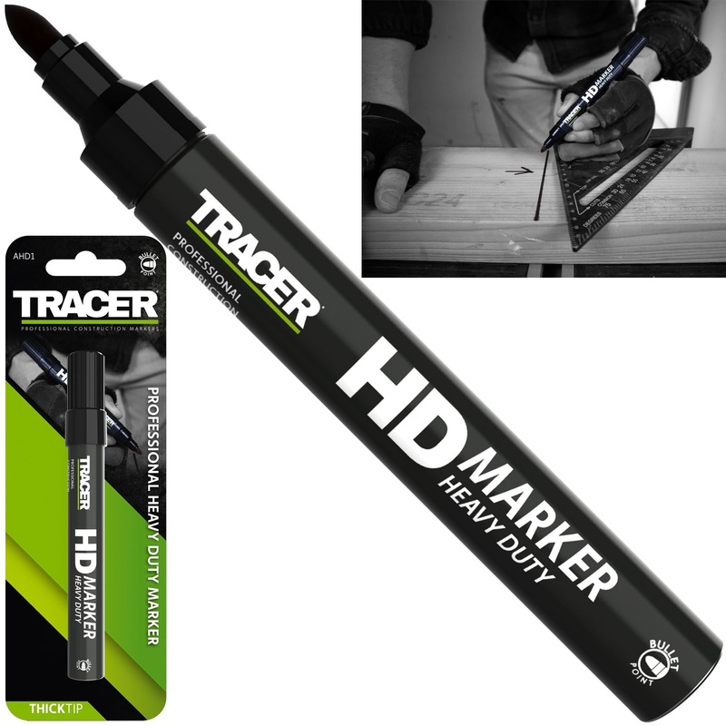 TRACER Heavy Duty Permanent Marker Pen Black 1-3mm Bullet Point
