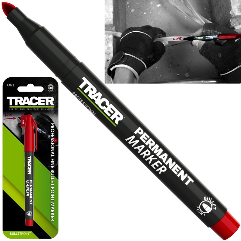 TRACER Permanent Marker Pen Red 1-2mm Fine Bullet Point