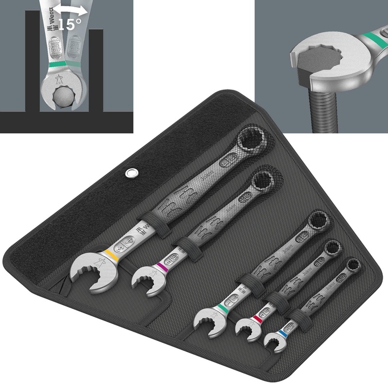 Wera 6003 Joker 5 Imperial Set 1 Combination Spanner Wrench 5 Piece 5/16"-3/4" in Case