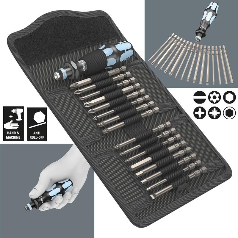 Wera Screwdriver Set Interchangable Stainless Steel Blades 17 Piece Kraftform Kompakt 60