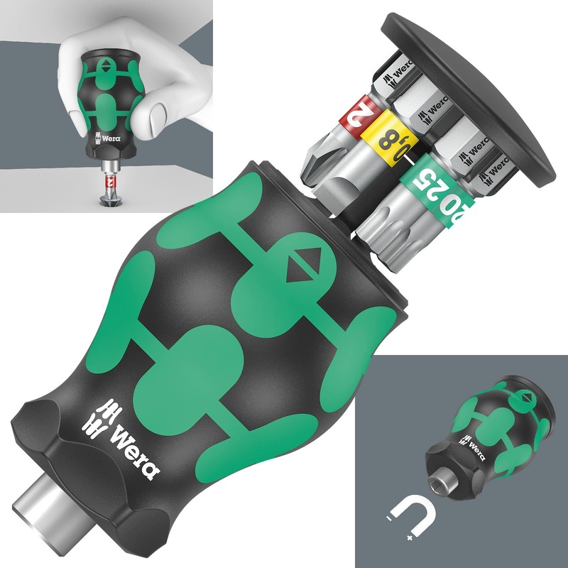 Wera Stubby Screwdriver Kraftform Kompakt Magazine 1 6 Piece PH TX SL