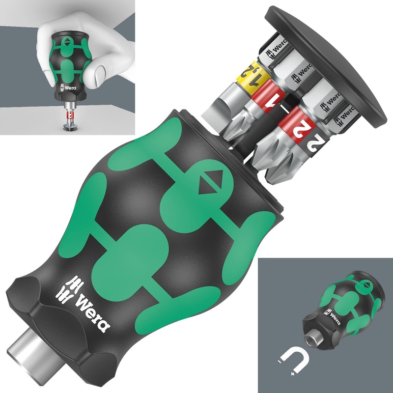 Wera Stubby Screwdriver Kraftform Kompakt Magazine 2 6 Piece PH PZ SL