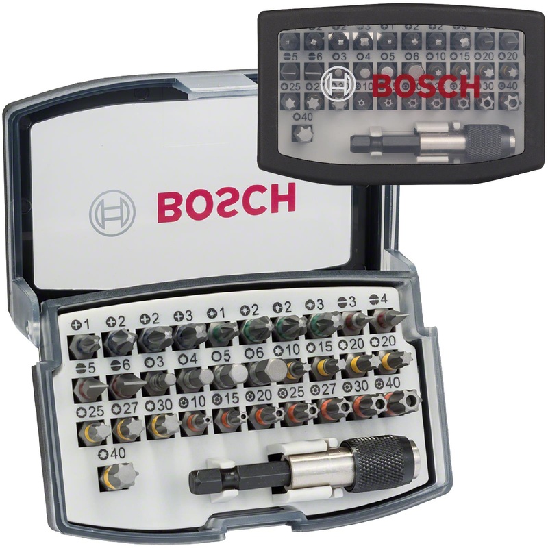 Bosch Screwdriver Bit Set 32 Piece Quick Change Bit Holder in Case