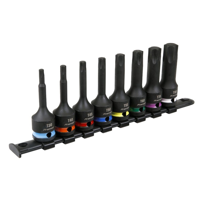 Sealey Premier TRX-Star* Impact Socket Bit Set 8pc 1/2"Sq Drive