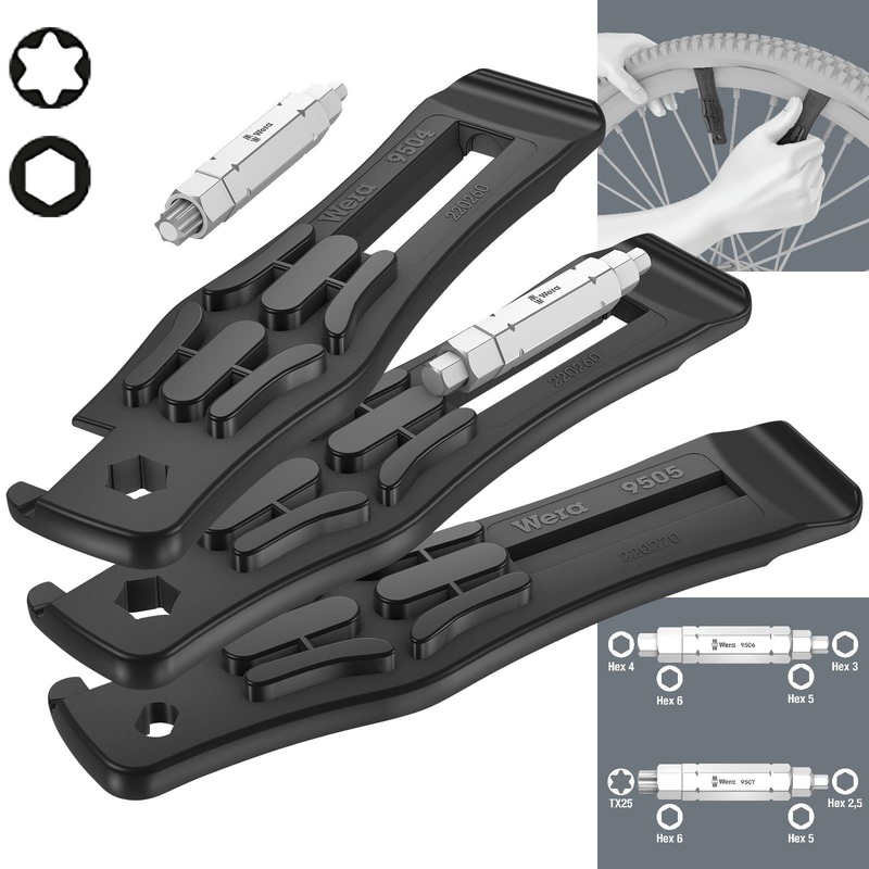 Wera Bicycle Set 15 Tyre Levers Screwdriver Hex Torx 15 Pieces