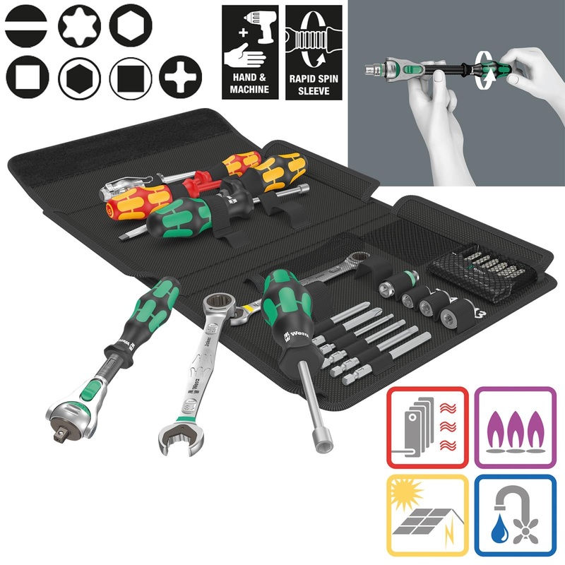 Wera Plumbers Kit 1/4" Drive 25 Piece Kraftform Kompakt SH 1 PlumbKit