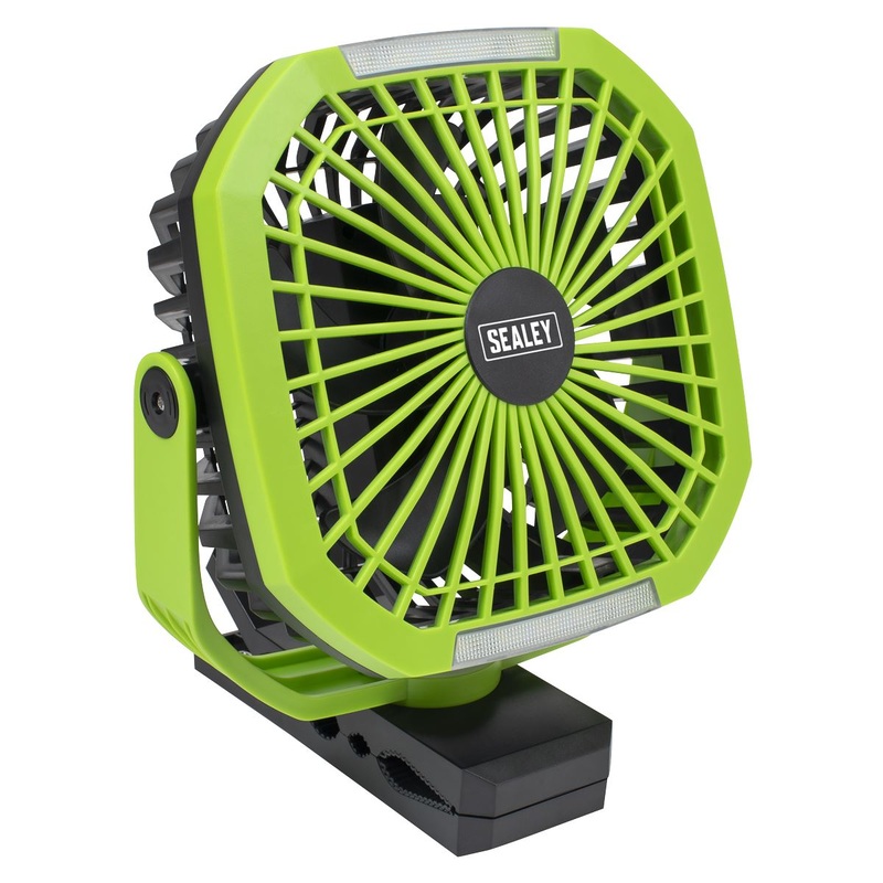 Sealey Portable Clip Fan with Worklight 8" 4 Speeds