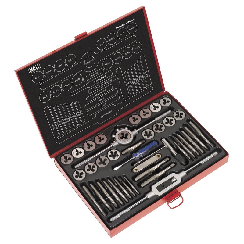 Sealey Tap and Die Set 40 Piece Split Dies Metric in Storage Case