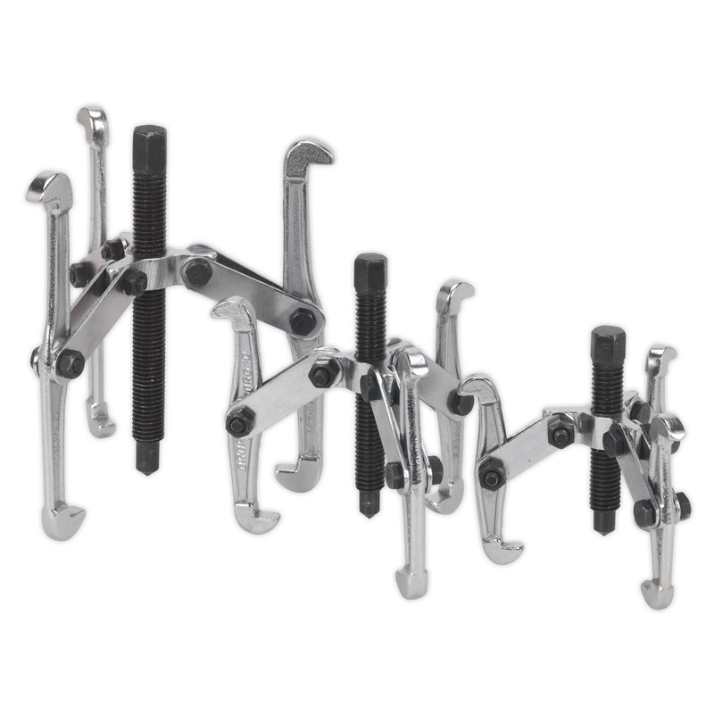 Sealey 3 Piece Triple Leg Gear Bearing Puller Set Removal Tool Kit Car Van