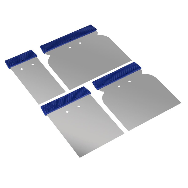 Sealey Body Filler Applicator Spreader Set 4 Piece Stainless Steel