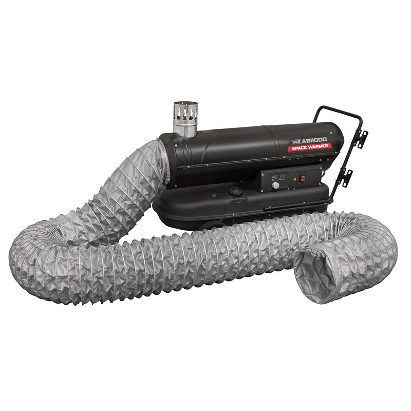 Sealey Indirect Space Warmer Kerosene/Diesel Heater 102,000Btu/hr with 5M Ducting
