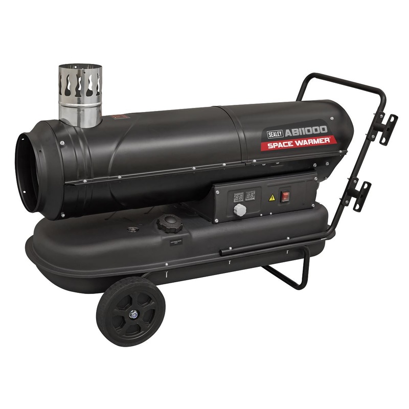 Sealey Indirect Space Warmer Kerosene/Diesel Heater 102,000Btu/hr with Wheels