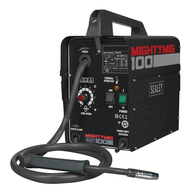 Sealey MIG Welder MIGHTYMIG100 100A 230V No-Gas Gasless Mighty Mig Flux Wire Tip
