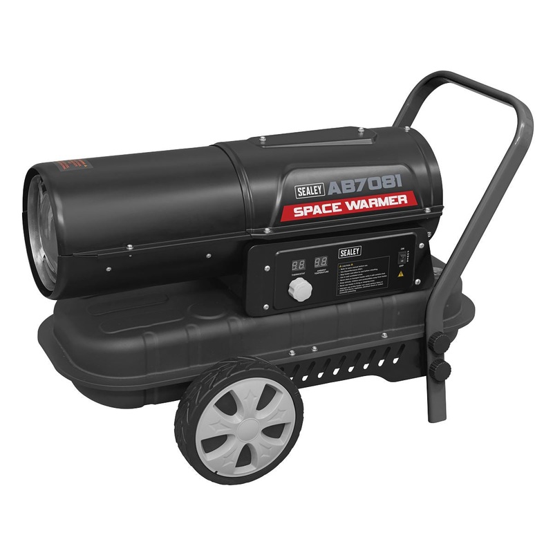 Sealey Space Warmer Kerosene/Diesel Heater 70,000Btu/hr with Wheels
