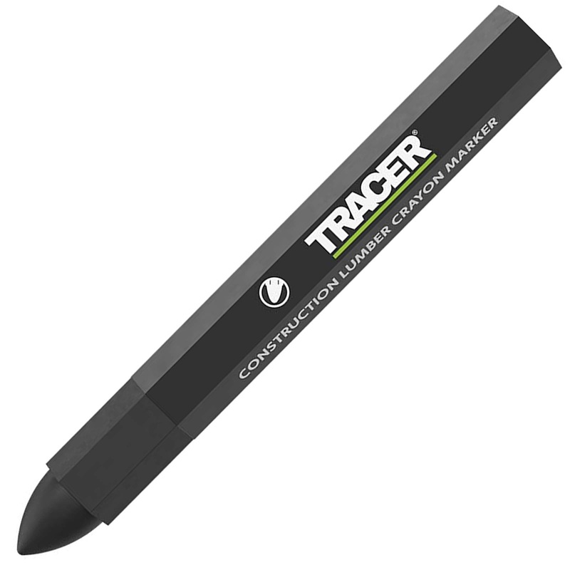TRACER Construction Lumber Crayon Markers Black 12 Pack