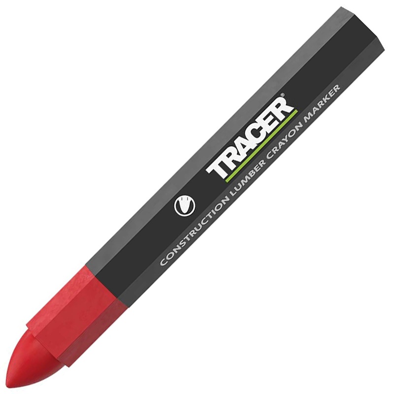TRACER Construction Lumber Crayon Markers Red 12 Pack